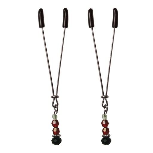 Pinces pour seins SPORTSHEETS - SEX & MISCHIEF "Ruby Black Nipple Clips" 300825