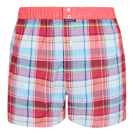 Caleçon américain homme avec maintien intérieur 100% coton bio ARTHUR "Le Club" CSP - Rouge 953