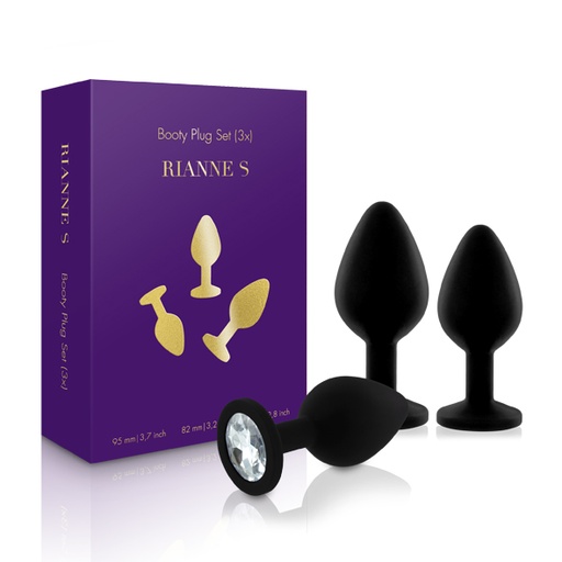 Plug anal set de 3 pièces RIANNE S "Booty Plug Set" - Noir