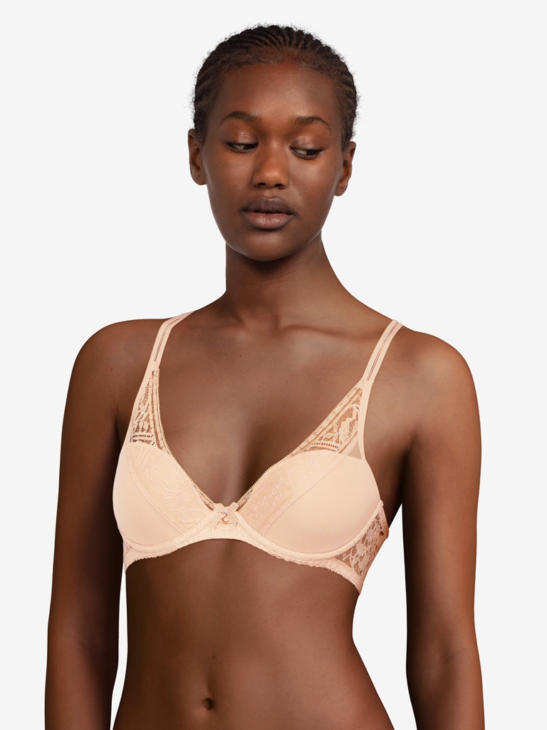 Soutien-gorge coque plongeant CHANTELLE "Alto" C12L20 - Beige doré 01N