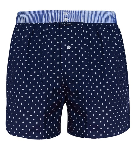 Caleçon américain homme avec maintien intérieur 100% coton bio ARTHUR "Le Club" CSP - Marine 002