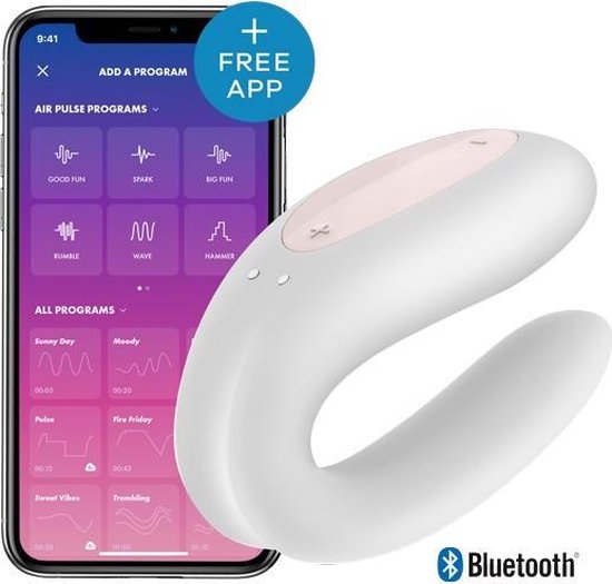 Vibromasseur pour couple SATISFYER "Double Joy" - Blanc | Lingerie-pierre