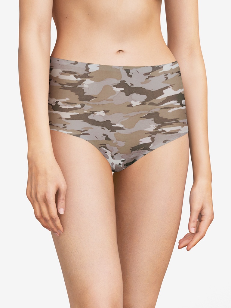 Culotte taille haute stretch invisible CHANTELLE "SoftStretch" C11D70 - Imprimé camouflage 0AC