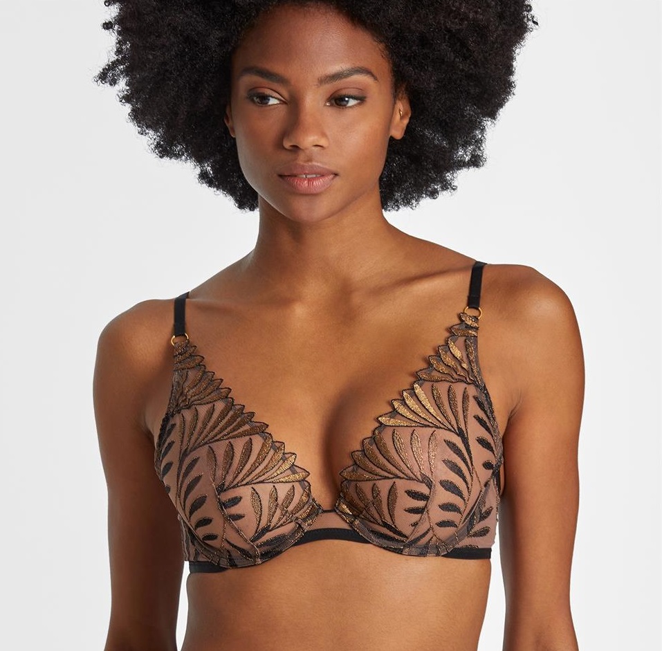 Soutien-gorge triangle avec armatures AUBADE "Sensory Illusion" RCF12 - Golden Leaves GLEA