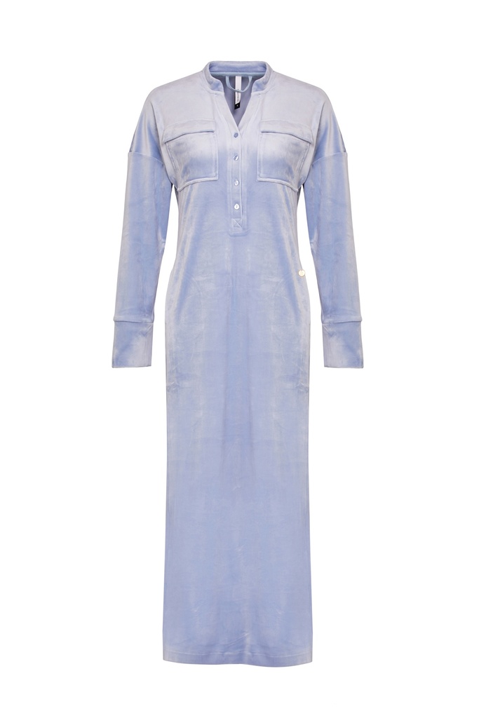 Chemise de nuit longue femme WOODY 222-5-TDB-V - Bleu 862