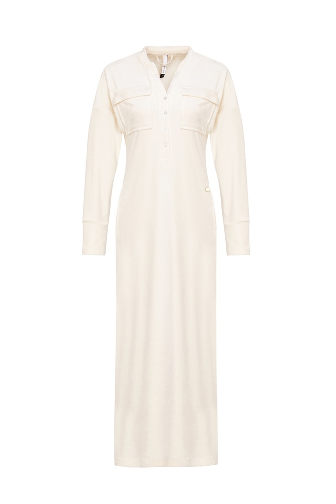 Chemise de nuit longue femme WOODY 222-5-TDB-V - Vanille 169 | Lingerie-pierre