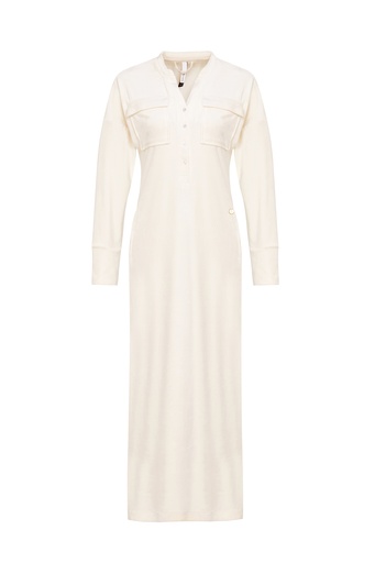 Chemise de nuit longue femme WOODY 222-5-TDB-V - Vanille 169