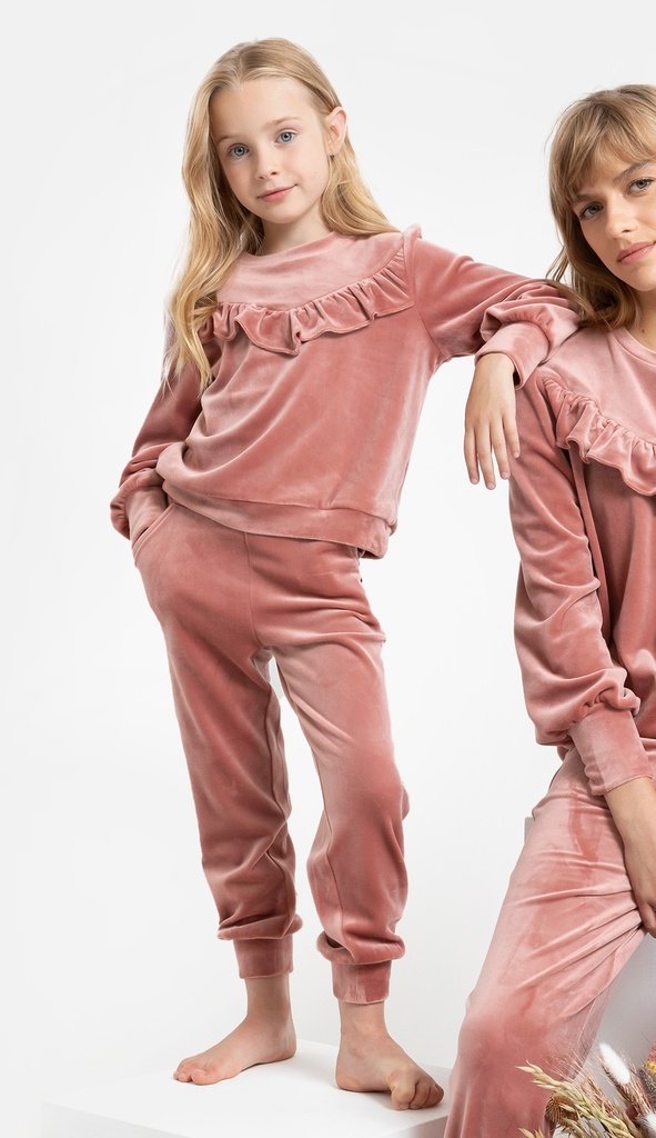 Pyjama fille WOODY 222-5-THA-V + 222-5-THD-V - Rose 456