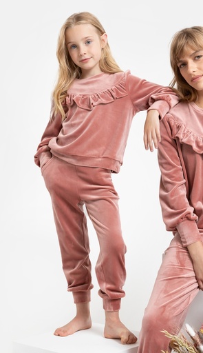 Pyjama fille WOODY 222-5-THA-V + 222-5-THD-V - Rose 456