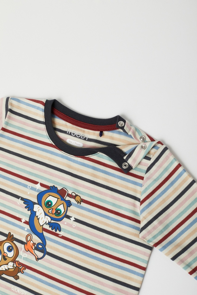 Pyjama bébé WOODY 222-3-PLC-S - Rayé et gris 931