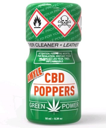 Poppers Amyle & CBD vasodilatateur aphrodisiaque pour sexualité exacerbée "CBD Poppers Green power" 10ml