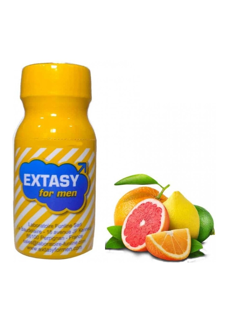 Poppers vasodilatateur aphrodisiaque pour sexualité exacerbée "Extasy for Men" 13ml - Agrumes