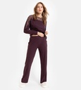 Pyjama long femme WOODY 222-5-XPD-Z - Bordeau 333