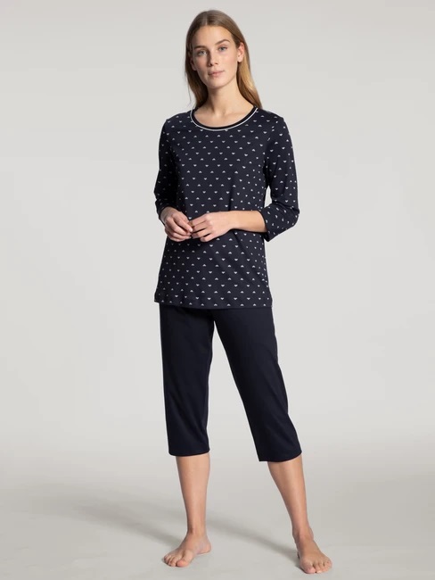 Pyjama 3/4 femme CALIDA "Night Lovers" 43529 - Dark lapis blue 339