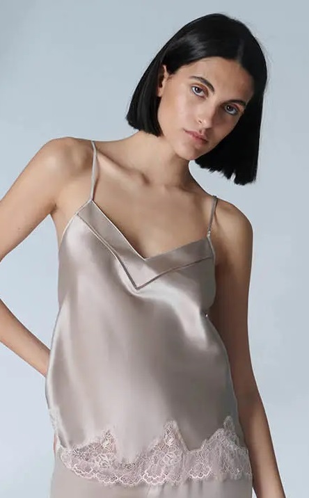 Ensemble top et shorty en soie SIMONE PERELE "Nocturne" & "Dream" 17F900 + 15B640 - Pierre de lune 777