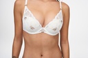 Soutien-gorge coque plongeant CHANTELLE "Fleurs" C12M20 - Ivoire doré 0BJ