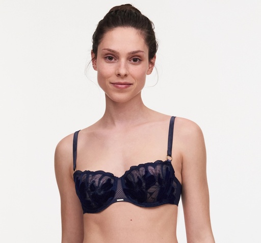 Soutien-gorge corbeille CHANTELLE "Fleurs Signature" C12Q50 - Bleu outremer velours 0DI