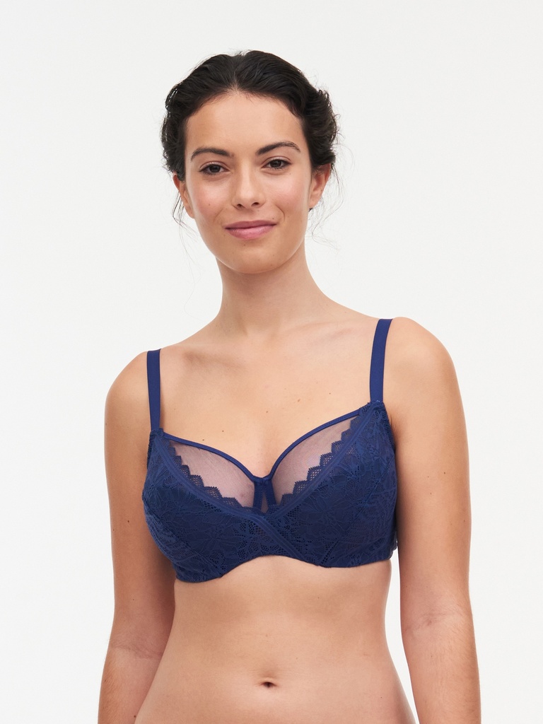 Soutien-gorge armatures très enveloppant FEMILET "Floral Touch" F94210 - Bleu danube 050
