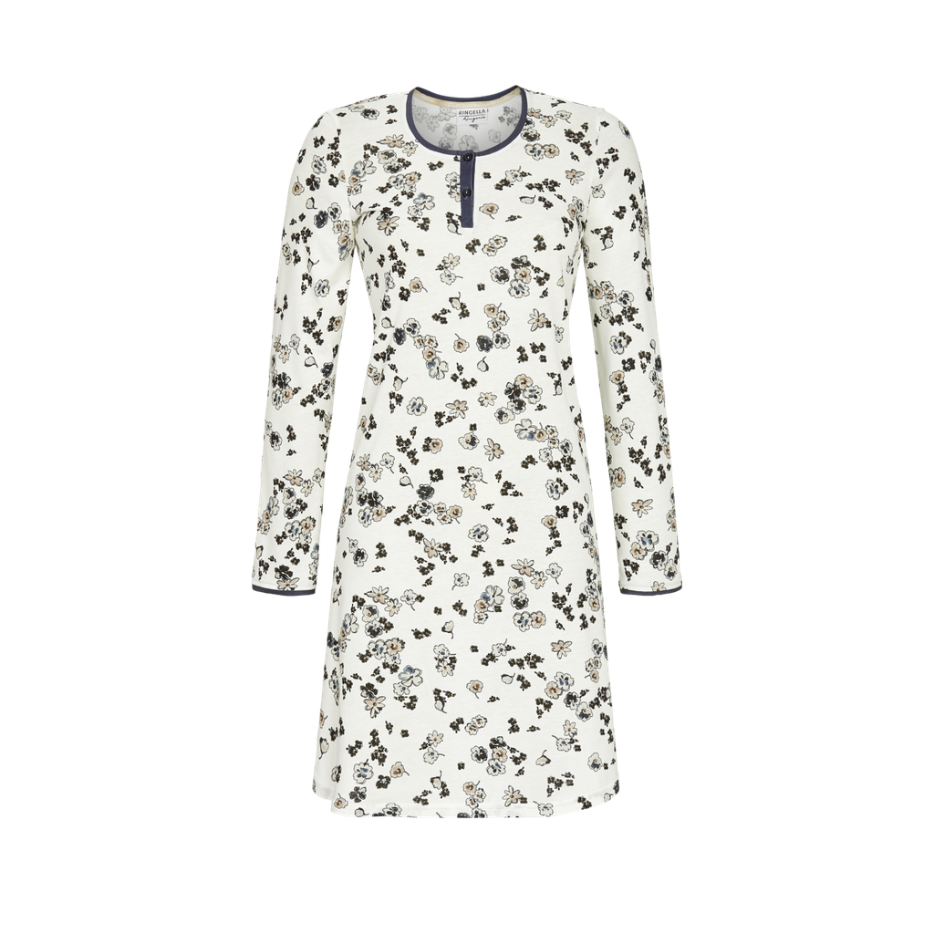 Chemise de nuit dame 95cm modal & coton RINGELLA "Fleurs romantiques" 2561016 - Ivoire 130