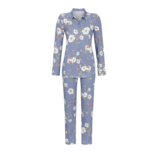 Pyjama femme avec haut boutonné RINGELLA "Pouvoir des Fleurs" 2561203 - Bleu jeans 213