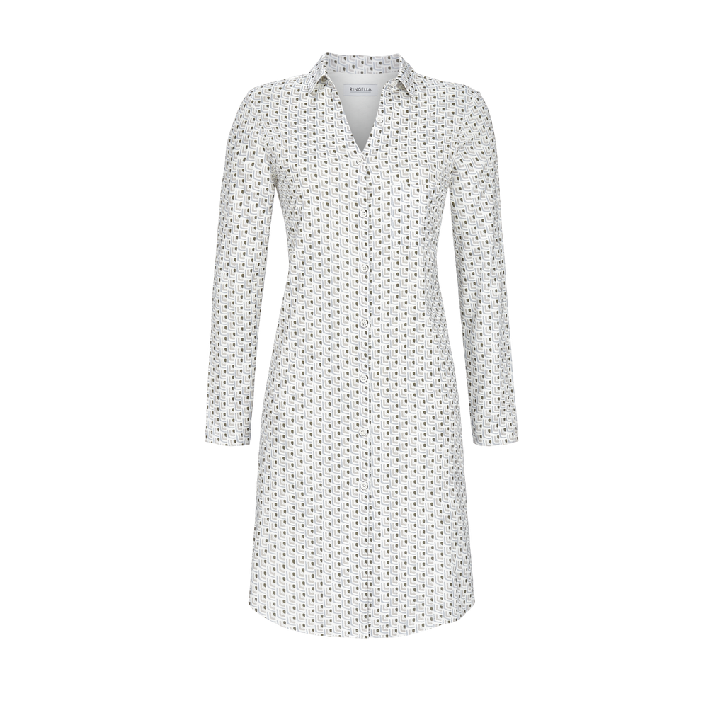Chemise de nuit avec une patte de boutonnage continue RINGELLA "Pastels d'Hiver" 2511044 - Ivoire 130