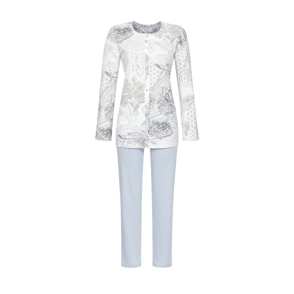 Pyjama femme avec une patte de boutonnage continue RINGELLA "Pastels d'Hiver" 2511248 - Ivoire 130
