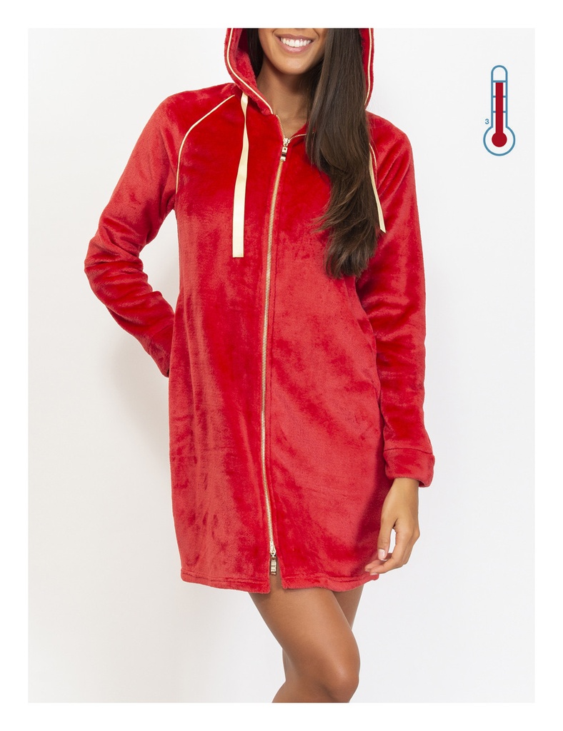 Robe de chambre zippée VERDISSIMA CB72 - Rouge 00005