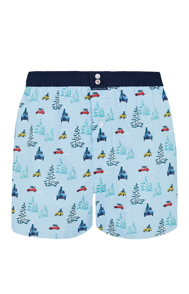 Caleçon américain homme avec maintien intérieur 100% coton bio ARTHUR "Le Club" CSP - Multicolore CL1000