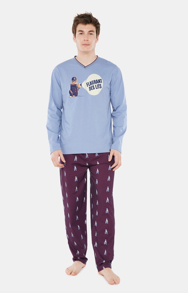 Pyjama long homme ARTHUR "Boby" ULY - Bordeaux GARDH22