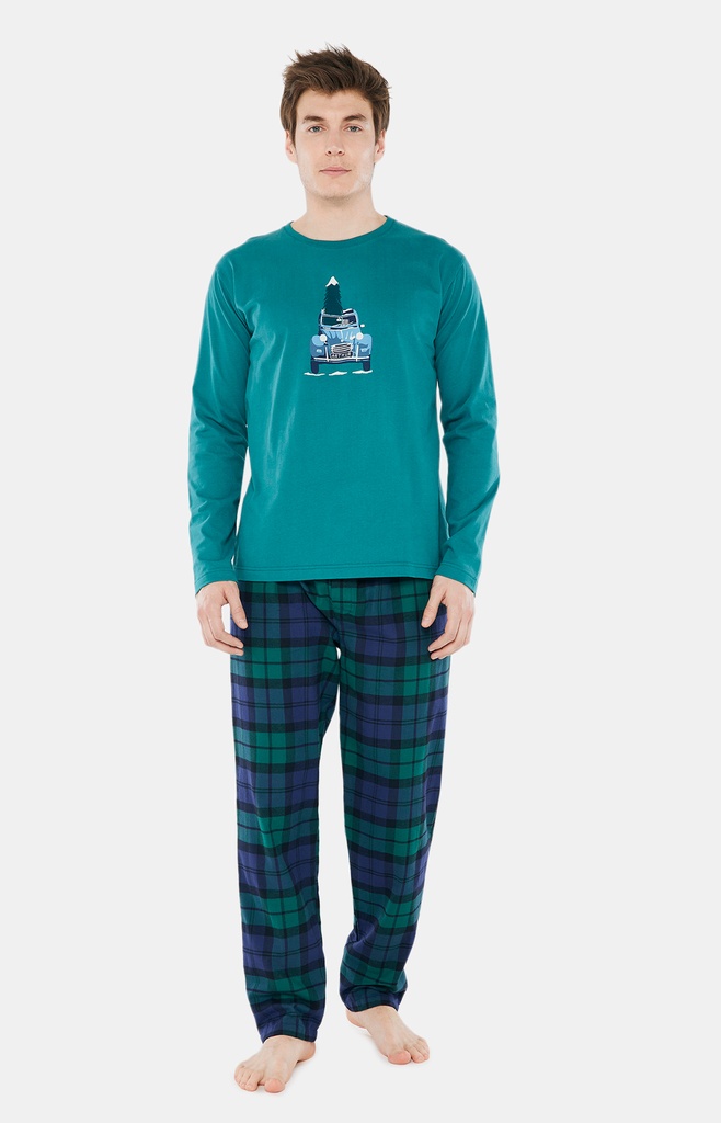 Pyjama long homme 100% coton ARTHUR "Bill" BOS - Vert BILLH22
