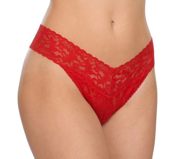 String dentelle stretch HANKY PANKY "Original Rise Thong" 4811P - Rouge RED