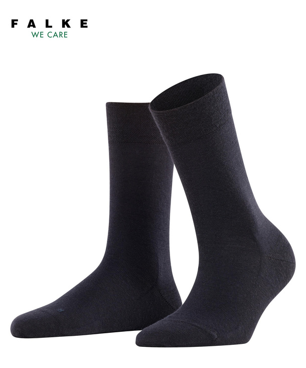 Chaussettes laine sans élastique dame FALKE "Berlin Sensitive" 46226 - Darck navy 6370