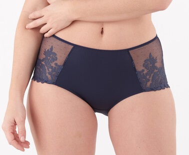 Culotte taille haute MAISON LEJABY "Fleur Ikat" 220564 - Bleu horizon 393