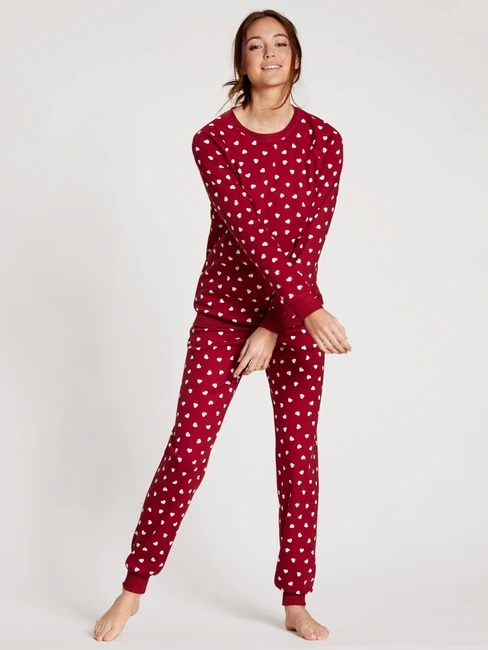 Pyjama dame avec bords élastiques CALIDA "Family & Friends" 44898 - Rio red 167