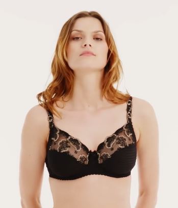 Soutien-gorge à armatures classique emboitant LOUISA BRACQ "Elise" 419-01 - Noir Broderie Nude NBN