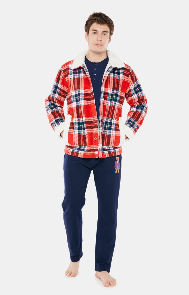 Veste homme polaire homewear ARTHUR "Logan" VCA - Rouge LOGAH22