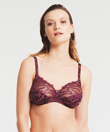 Soutien-gorge armatures classique emboitant LOUISA BRACQ "Vortex" 497-01 - Grenat GRN