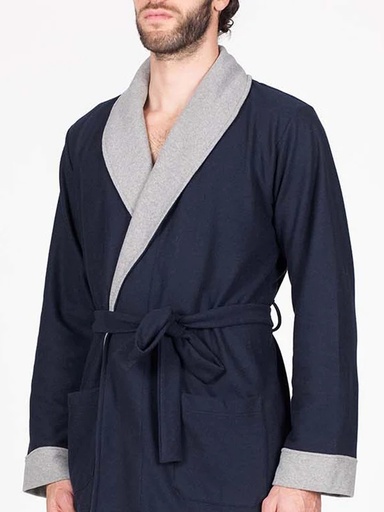 Robe de chambre homme en jacquard BOGLIETTI FCL506 - Bleu gris 61