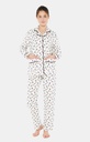 Pyjama long femme boutonné 100%coton pilou ARTHUR "Toutou" PPF - Ivoire TOUTH22