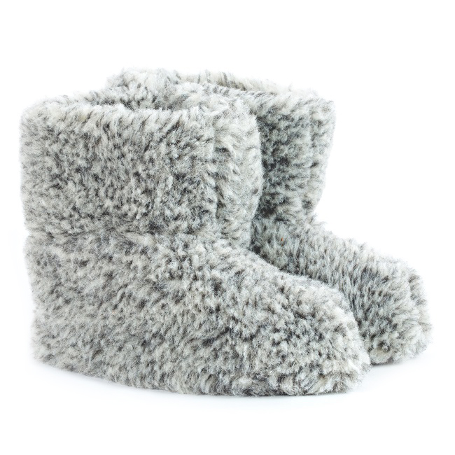 Pantoufles 100% Laine DIRECT TANNERIE "Bamboucha" - Gris