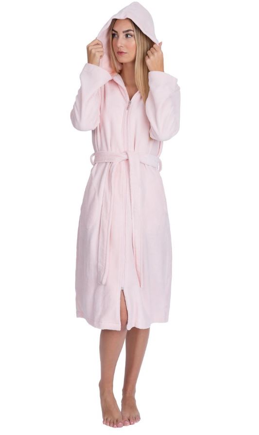 Peignoir dame avec tirette WEWOFASHION "Soft-Bambou" 4023 - Rose 175