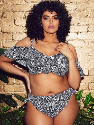 Haut de Bikini avec volant ELOMI "Pebble Cove" ES801106 - Noir motif BLK