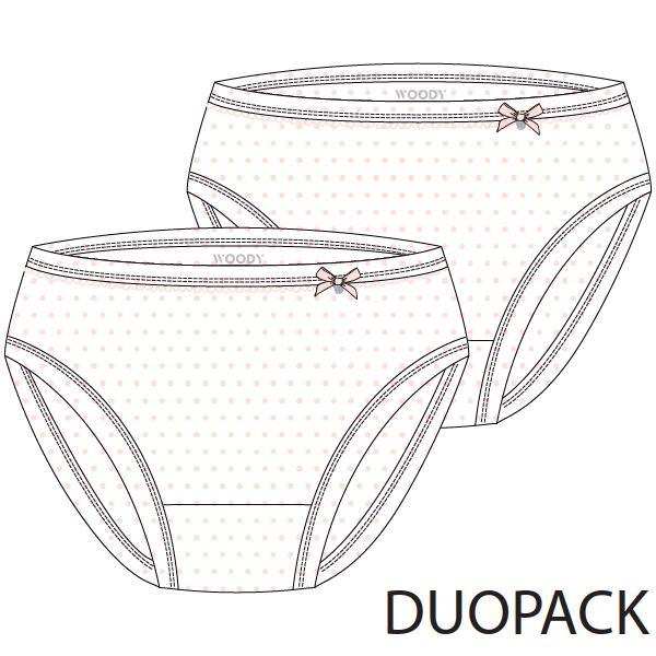 Culotte Fille Pack de 2 WOODY 999-1-SPD-Z - Pois Roses 941