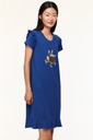 Robe de nuit dame WOODY "Tortues" 231-1-BDR-S - Bleu 856