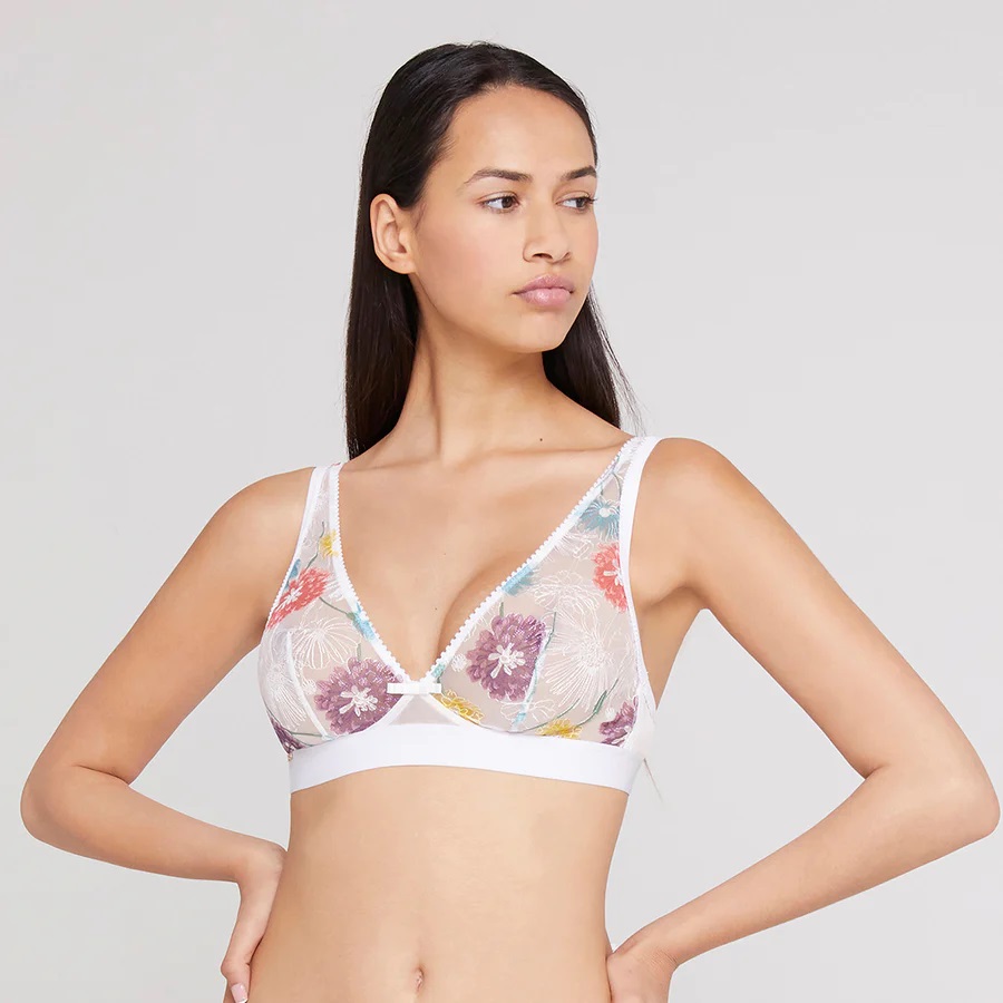 Soutien-gorge sans armatures LOU "Jardin d'Hiver" 51341 - Ivoire 011