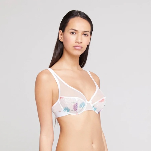 Soutien-gorge avec armatures foulard LOU "Jardin d'Hiver" 54341 - Ivoire 011