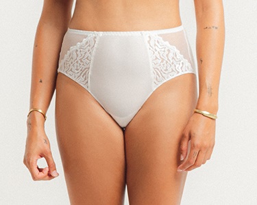 Culotte taille haute LOUISA BRACQ "Electric Waves" 494-50 - Nacre NCR