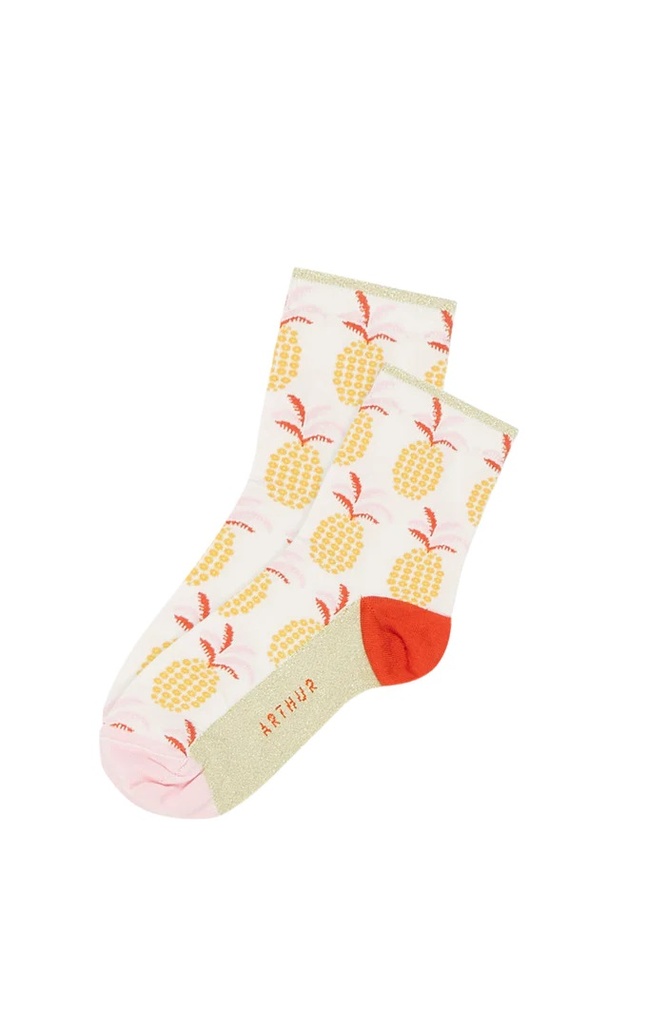 Chaussette femme fantaisie ARTHUR 1SF - Soleil Motif Ananas ANANE23