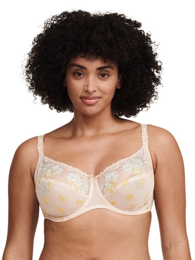 Soutien-gorge armatures en 3 parties enveloppant CHANTELLE "Champs Elysées" C26010 - Beige Doré Multi 0IB