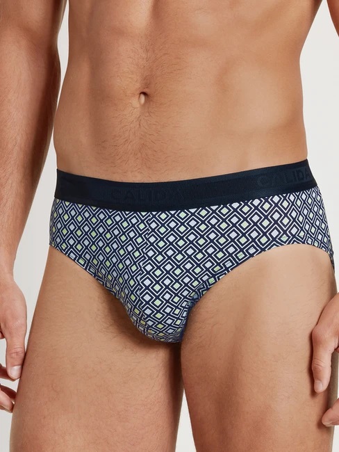 Slip homme fantaisie 90% coton CALIDA "Grafic Cotton" 22061 - Dark Sapphire 479